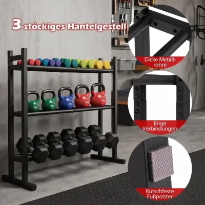 Rack dumbbell 3 pas cu 3 ori distanta reglabila scurt rack dumblell cu cadru metalic robust
