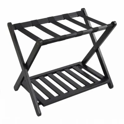Bambus Folding portbagaj 68 x 43 x 57 cm Negru