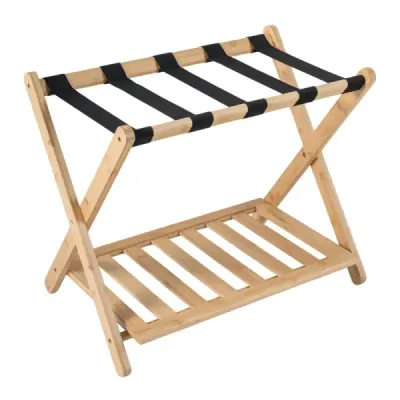 Trunchi pliant de bambus cu compartiment de depozitare Purtător de bagaje 68 x 43 x 57 cm Natura