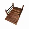Pod de grădină din lemn de brad arc pod cu balustradă Weatherfest 500 kg capacitate de încărcare 125 x 68 x 47 cm