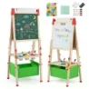 Höhenverstellbare Zeichentafel für Kinder Doppelseitige Staffelei mit Magnetischer Tafel Grün