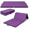 Weichbodenmatte 240 x 120 x 5 cm Yogamatte mit Klettverschluss &amp;2 Tragegriffe Violett