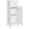 Bodenschrank Badezimmerschrank mit Schublade und Lamellentür 32 x 30 x 88 cm Weiß