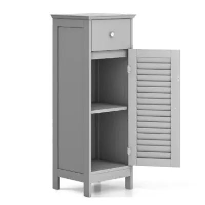 Badezimmerschrank Freistehender WC-Schrank mit Schublade 32 x 30 x 88 cm Grau