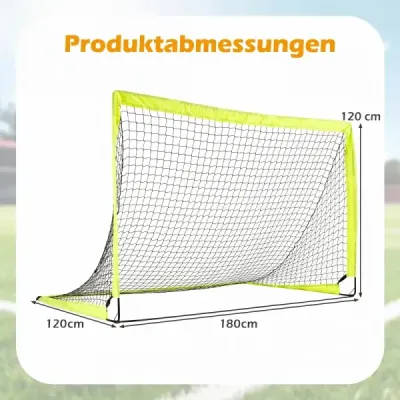 2 set de gol de fotbal pentru copii cu bare din fibră de sticlă armate 182 x 120 x 120 cm verde