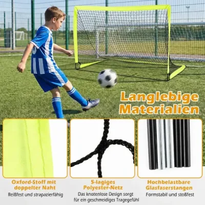 2 set de gol de fotbal pentru copii cu bare din fibră de sticlă armate 182 x 120 x 120 cm verde