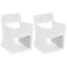 Sessel 2er Set Gepolsterter Relaxsessel Lesessel mit Atmungsaktivem Bezug 63 x 62 x 83 cm Weiß