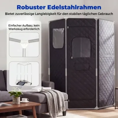 Infrarotsauna Klappbar Saunazelt mit Carbonfaser-Heizung Heimsauna mit Fernbedienung