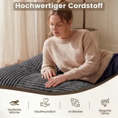 Sitzsack aus Cordstoff Riesiger Bean Bag mit Abnehmbarem Bezug 194 x 139 x 19 cm Dunkelgrau