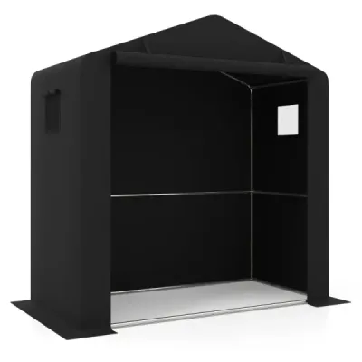 Gerätehaus mit Reißverschluss-Rolltür & Verzinktem Metallrahmen 190 x 95 x 194 cm Schwarz