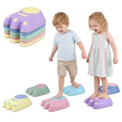Balanciersteine für Kinder in Form von Monsterfüßen 6-teilig Trittsteine Stapelbar Mehrfarbig