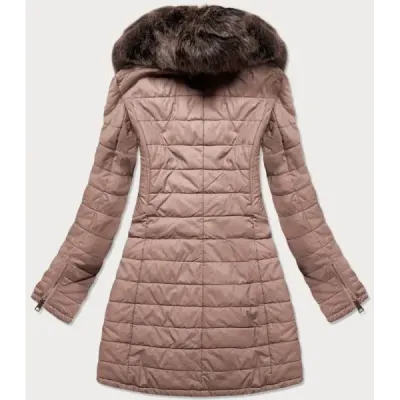 Haină de femeie eco-piele cu blană antică (ld5520)