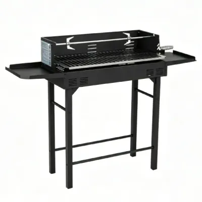 Vagoane de gratar cu gratar de inaltime-adjustabil 73 x 34 cm 2 raft & rotitor