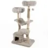 Scratch copac 147 cm pisica copac zgarietura cu hamac pestera &amp; 3 platforme realizate din lemn masiv &amp; pluş