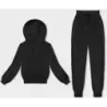 Pantaloni de trening pentru femei cu glugă neagră (8C1175-3)