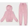 Pantaloni de trening pentru femei cu glugă roz strălucitor (8C1175-38)