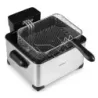 Digitale Fritteuse mit Öl 5 L 1700 W Edelstahl Frittiertopf Pommes mit 3 Körben &amp; 6 Programmen