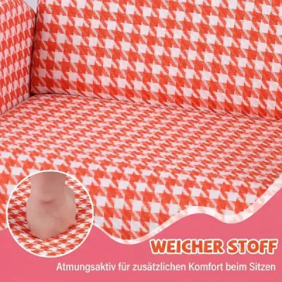 Kinder Gepolsterter Schaukelstuhl mit Massivholzbeinen Orange