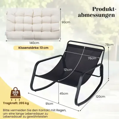 Scaun balansoar Scaun balansoar supradimensionat cu perna bej gros & detașabil