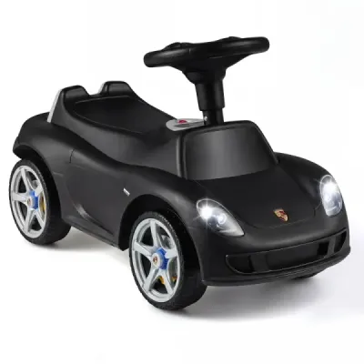 Porsche Lizenziertes Rutschauto für Kinder ab 18 Monaten Schiebeauto mit Hupe & Scheinwerfern Schwarz