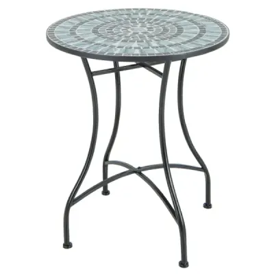 Mosaik Gartentisch Mosaiktisch Rund Bistrotisch für Terrasse Garten & Pool 60 x 60 x 72 cm