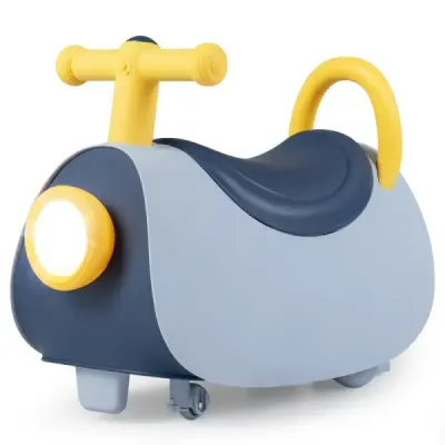 Kinder Rutschauto mit Musik & LED-Lichtern Rutschfahrzeug mit Stauraum unter dem Sitz Blau
