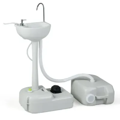 Mobiles Waschbecken mit 17 L Frischwassertank & 24 L Abwassertank Tragbare Waschstation