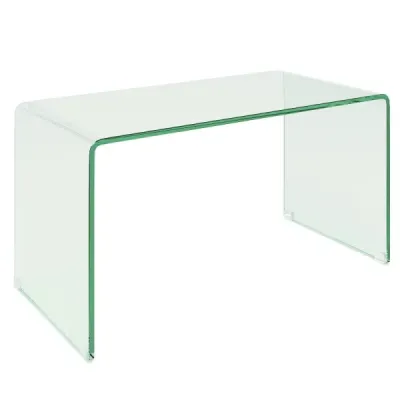 Couchtisch Glastisch U-förmiger Beistelltisch aus Gehärtetem Glas 81,5 x 42 x 40 cm