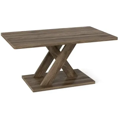 Couchtisch mit Holzoptik & Breiten Tischplatte bis 100 kg Belastbar 95 x 58 x 45 cm Rustikales Braun
