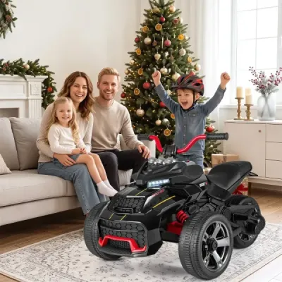 Kinder Quad Elektro 12 V Kinderquad mit Geschwindigkeit 3–7 km/h 111 x 72 x 64 cm Schwarz