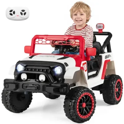 Kinder Elektroauto 12 V Kinderauto mit 2 Fahrmodi & Fernbedienung 60 kg Belastbar Rot