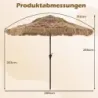 Sonnenschirm Hawaii 290 cm Strohschirm 30° neigbar mit LED-Solarbeleuchtung Hellbraun