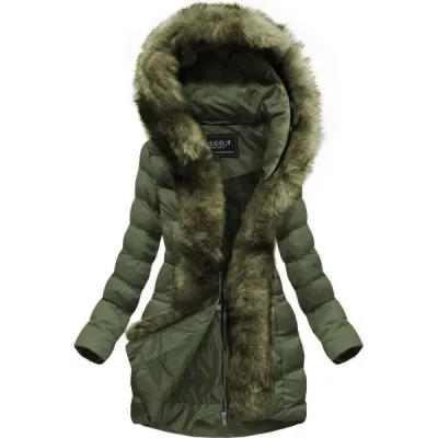 Jacheta de iarna cu gluga kaki (w749-1)