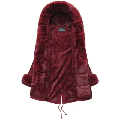 Cuplu de iarna pentru femei de bumbac cu blana de burgundy (xw801-3x)