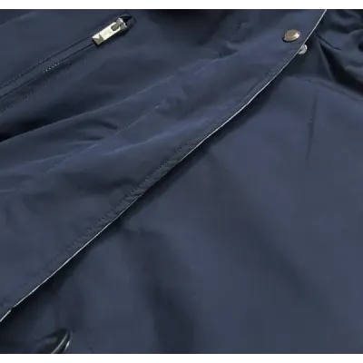 Jacheta de iarnă cu două fețe cu glugă gri marină (w210)
