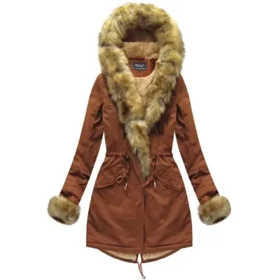 Cuplu de iarnă pentru femei de bumbac cu blană de caramel (xw793x)
