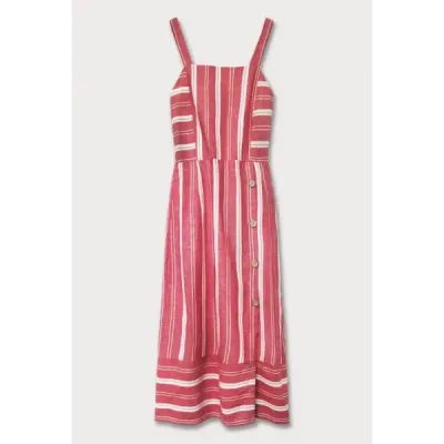 Rochie de bumbac cu butoane roșii (345art)