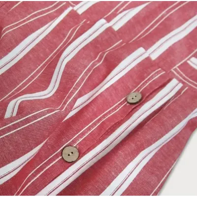 Rochie de bumbac cu butoane roșii (345art)