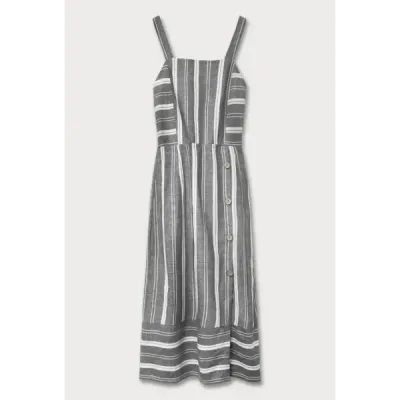 Rochie de bumbac cu butoane de grafit (345art)