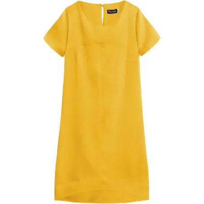 Rochie galben Trapezoid (435art)