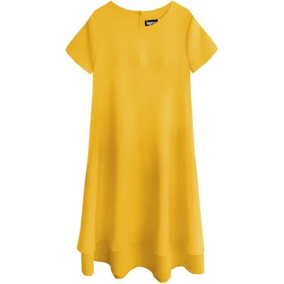 Rochie galben Trapezoid (436art)