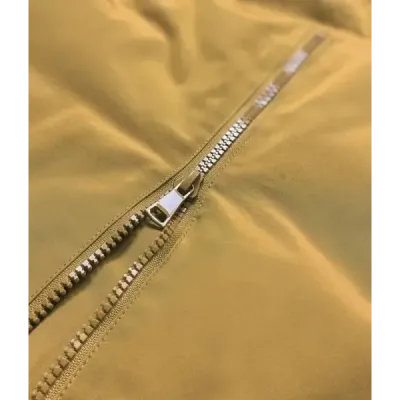 Jacheta de iarna pentru femei cu materiale galbene combinate (7708)