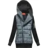 BLUZA Z ŁĄCZONYCH MATERIAŁÓW GRANATOWO-CZARNA (611A)