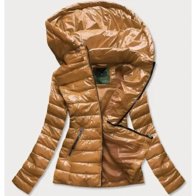 Jacheta scurta pentru femei cu capota mustarului (can-333)
