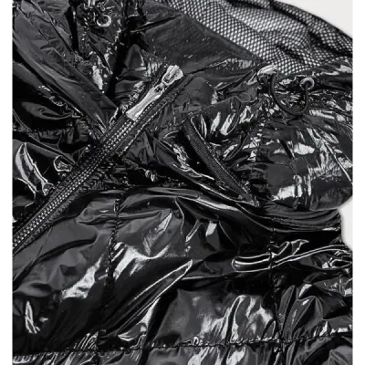 Sacou negru pentru femei Glossy (b9573)