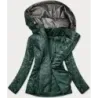 Sacou verde plapumat pentru femei (br0121)