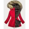 Jacheta cu două fețe de culoare roșie (w555) a femeii