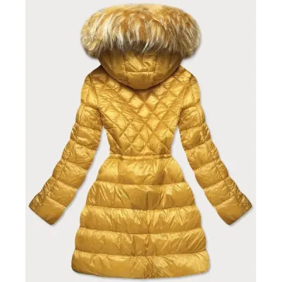 Jacheta de damă murată cu glugă galbenă (8957-c)