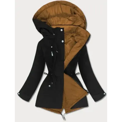 Sacou cu două fețe negru și caramel (w502-1)