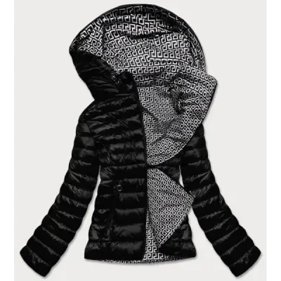 Sacou negru pentru femei cu quilted (b9775-1)